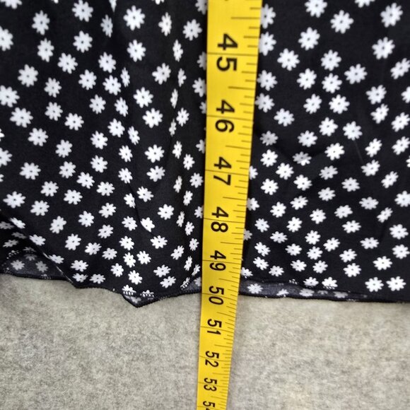 Black Polka Dot Womens Dress Plus Size 4XL Long-Sleeve Lightweight Polyester - Picture 6 of 7